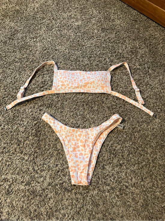 SHEIN Other - SHEIN Peach Leopard Print Two-Piece Bikini